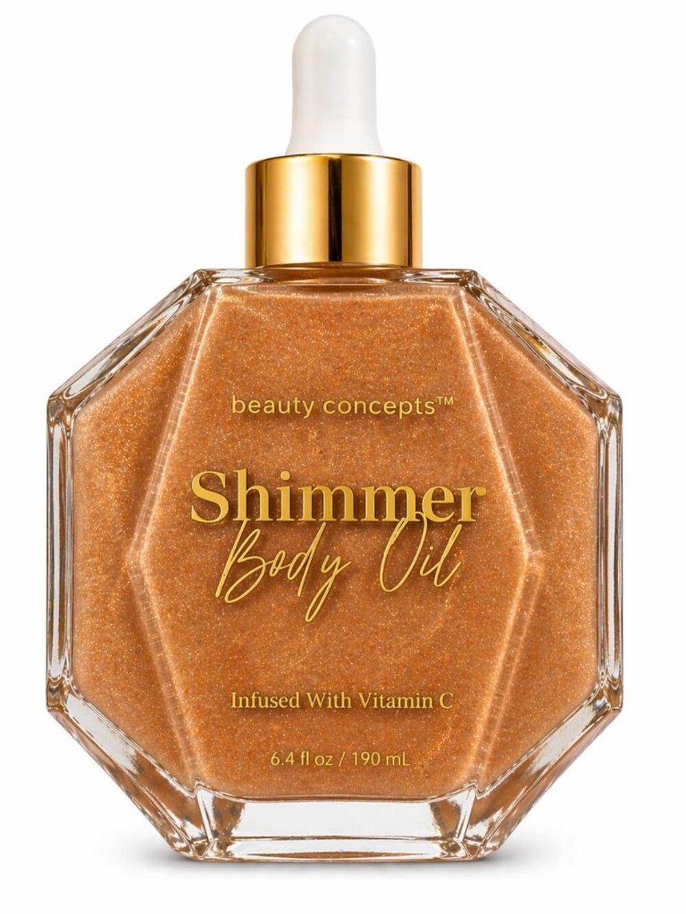 Beauty Concepts Shimmer Body Oil Vitamin C Hydrating Glow Oil 6.4 oz